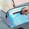 کیف لوازم آرایشی چرمی هولوگرافی قابل حمل Zippered PU
