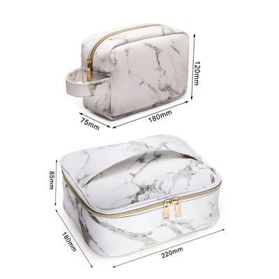 سازمان دهنده کیف لوازم آرایشی مسافرتی زنان Marble PU Leather